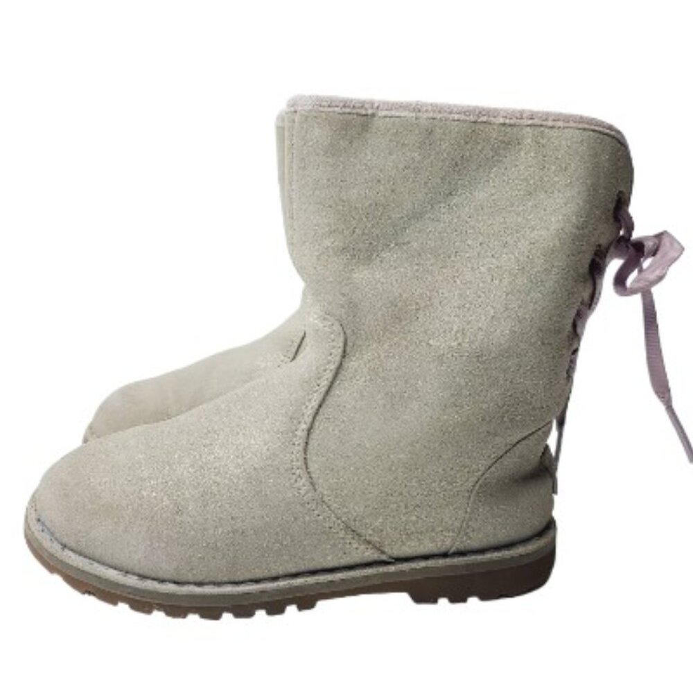 UGG Girl's Gray Corene 1019319T Suede Pull On Winter Snow Boots Size 10